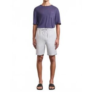 NEW FRESCOBAL CARIOCA felipe linen shorts in light mélange grey